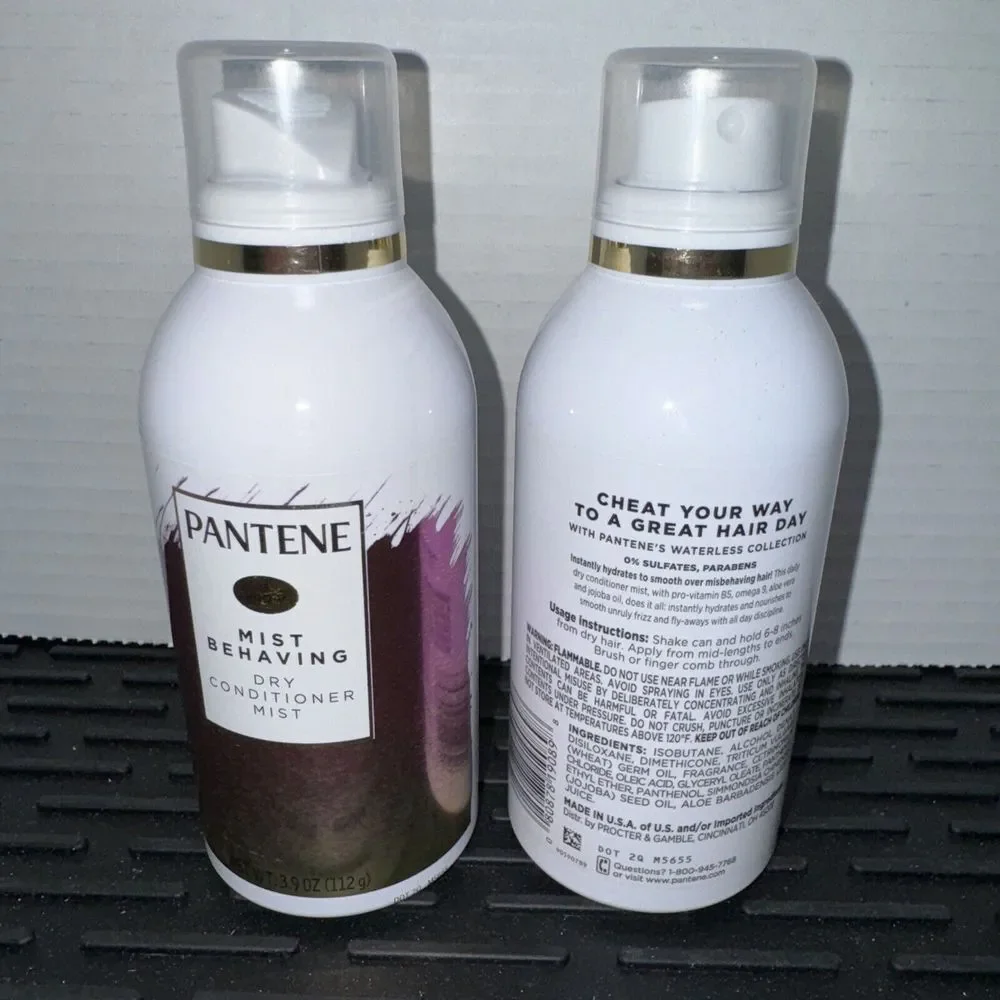 Pantene Dry Conditioner Mist Women 3.9oz White Mist Behaving 2‎ Pack Bundle